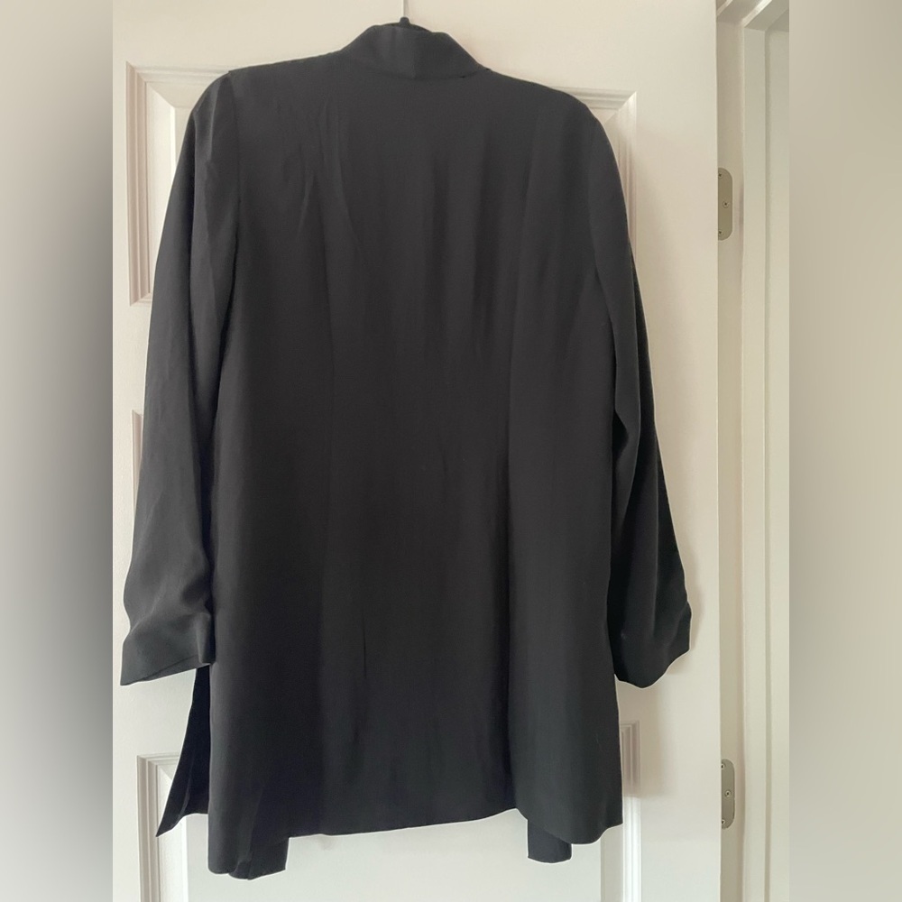 EILEEN FISHER 100% Silk Georgette Crepe Jacket in Black Size Small - Picture 10 of 12